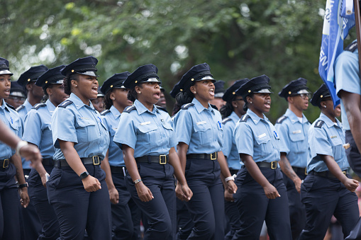 Washington, D.C., USA - July 4, 2018, Members of the Metropolitan Police Department Cadet Corps marching at the National Independence Day Parade