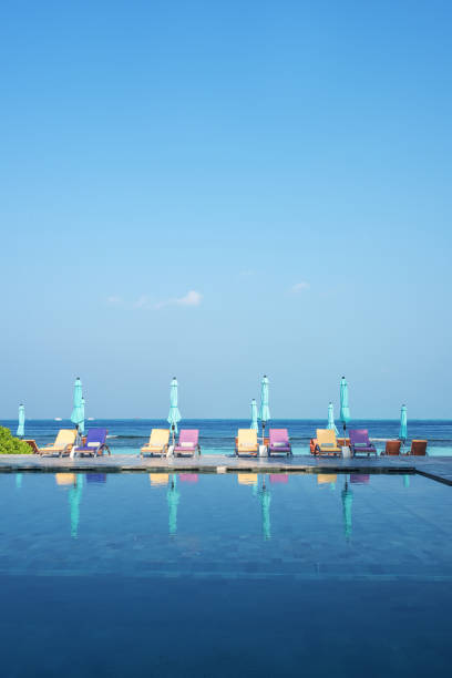 istock Tropical Resort Pool And Loungers At Seaside 1093424234