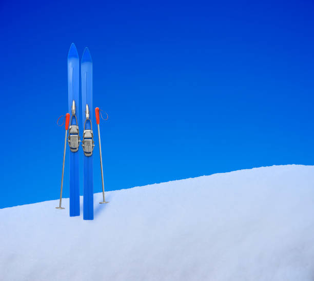istock Toy skis standing on the snow 1093448464