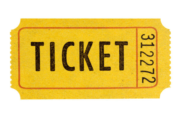 istock Orange admission ticket isolated white 1093449832