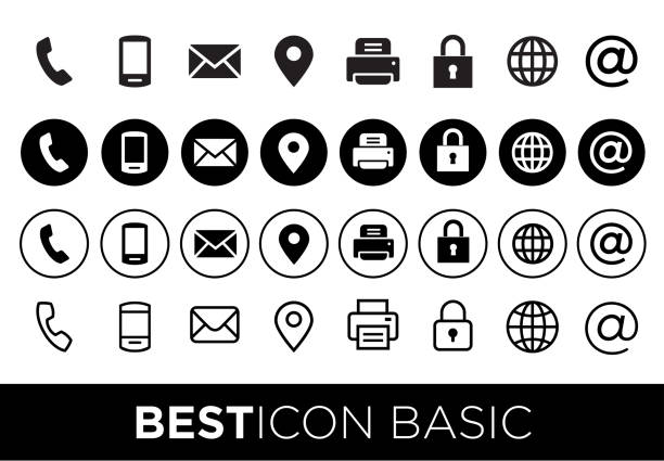 Best icon set Best icon set illustrator communication icons stock illustrations
