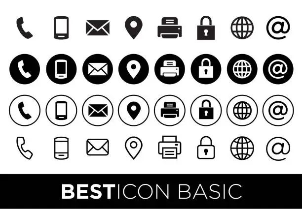 Vector illustration of Best icon set