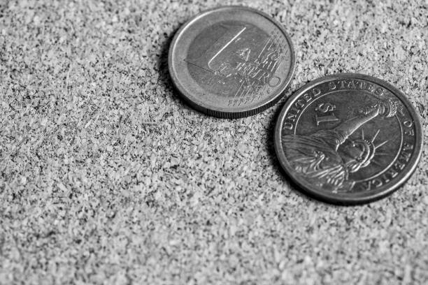 istock Euro & US dollar coin 1093466196