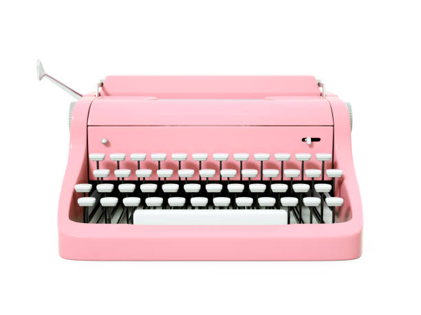 máquina de escrever vintage rosa - writing machine - fotografias e filmes do acervo