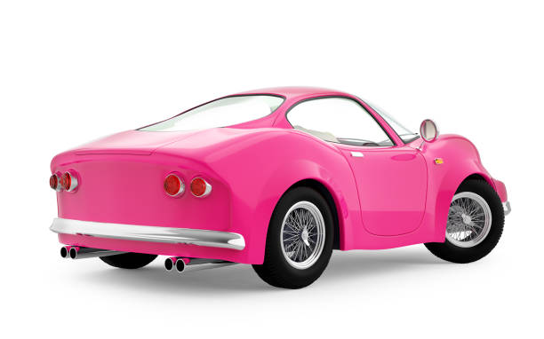 istock retro sport car cartoon 3d pink back 1093475072