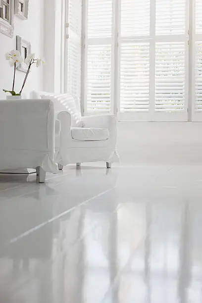 Photo of Armchair in elegant white living room