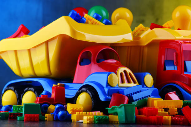 istock Composition with colorful plastic children toys 1093508034