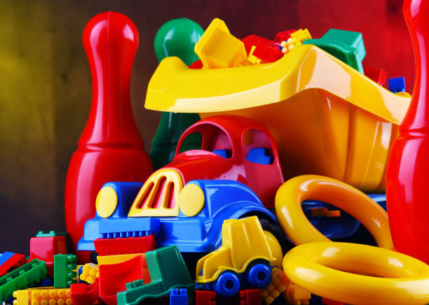 istock Composition with colorful plastic children toys 1093508122
