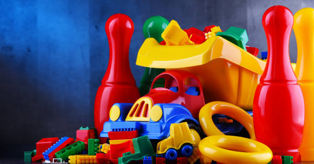 istock Composition with colorful plastic children toys 1093508142