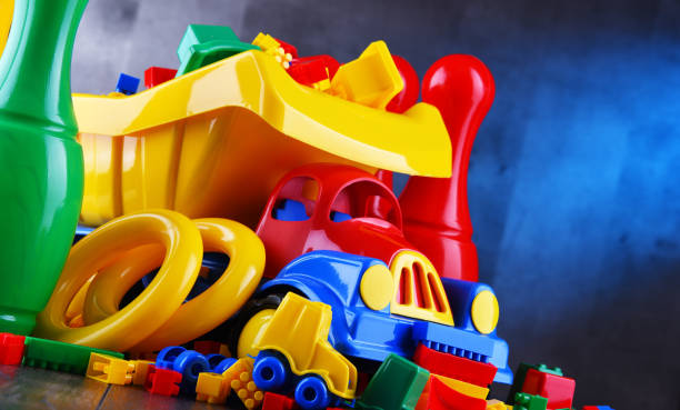 istock Composition with colorful plastic children toys 1093508168