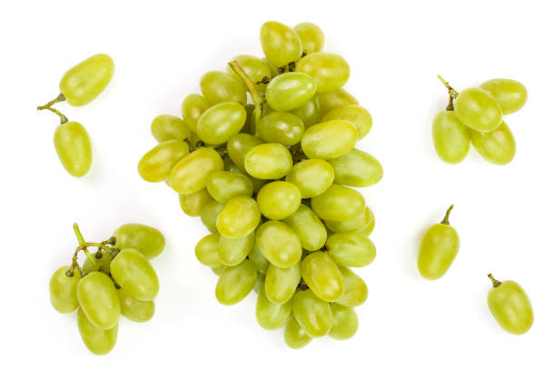 istock green grapes isolated on the white background. Top view. Flat lay pattern 1093512720