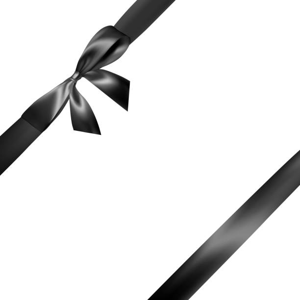istock Set of Realistic black bow with black ribbon. Element for decoration gifts, greetings, holidays, Valentines Day design. Vector illustration 1093512984