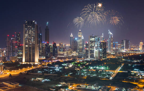 istock Fireworks display at town square of Dubai downtown 1093514376