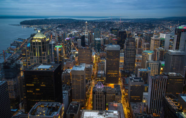 istock The downtown skyline at night, in Seattle 1093515000