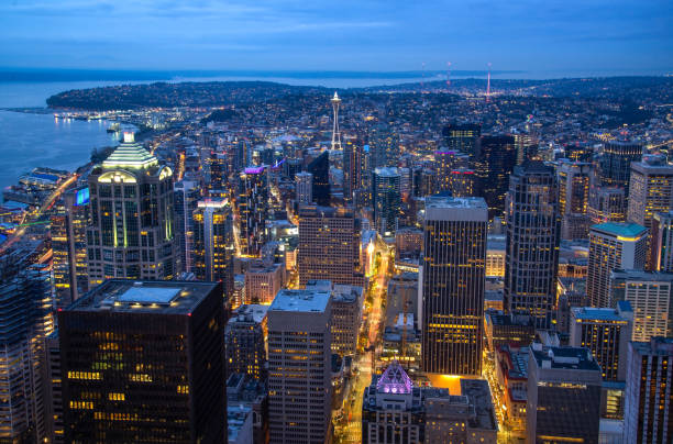 istock The downtown skyline at night, in Seattle 1093515038