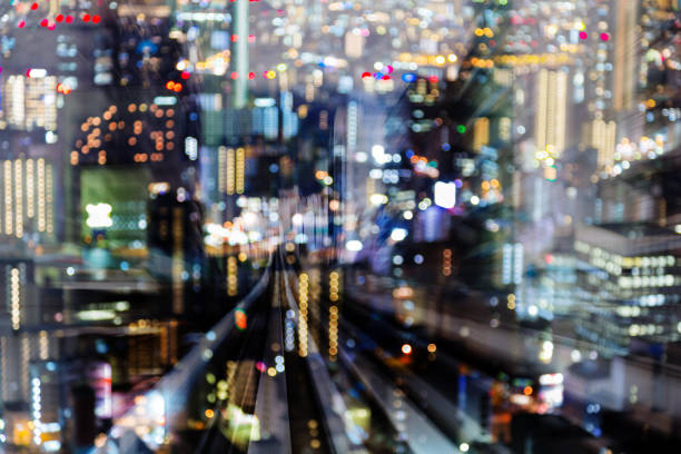 istock Motion train moving over blur boke city light 1093518082