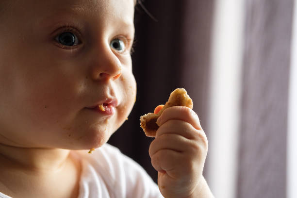 istock Feeding a baby in a highchair 1093518370