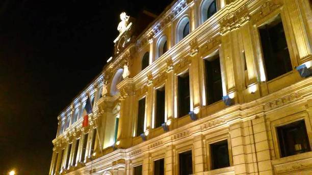 istock Cannes Town Hall at Night 1093528782