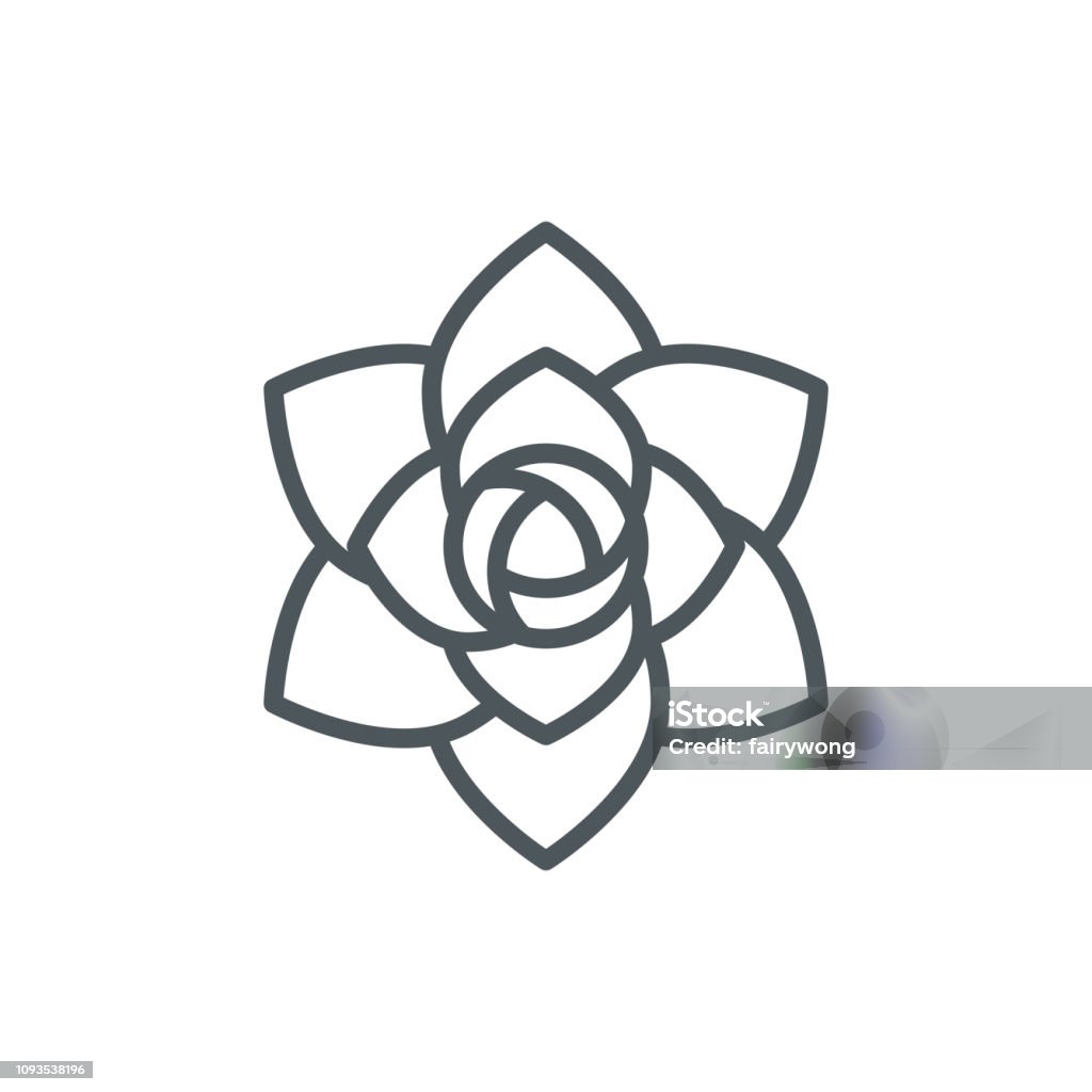 Rose Flower Outline Icon Stock Illustration - Download Image Now ...