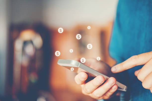 istock Online banking businessman using smartphone with Icon Fintech and Blockchain concept 1093541120