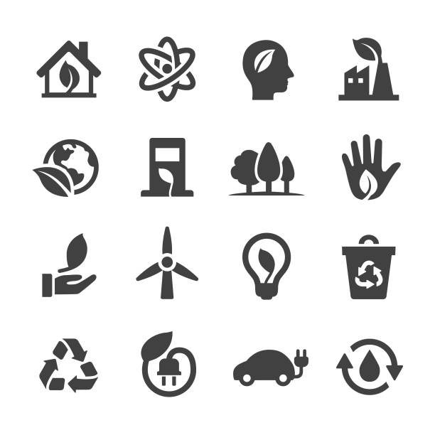 Ecology Icons - Acme Series Ecology, ecosystem, environmental conservation, environmental icons stock illustrations