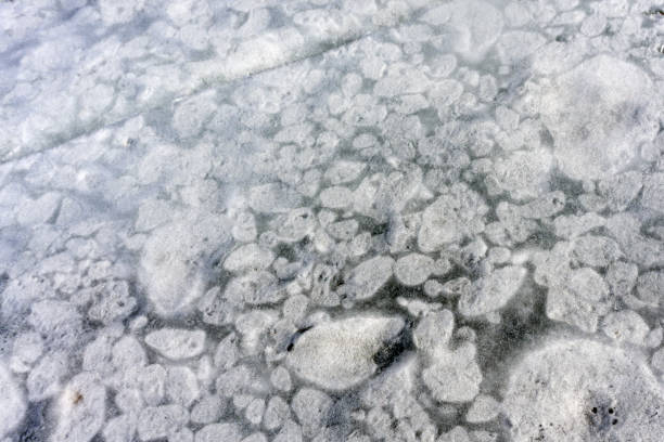 istock Detailed background texture of fresh thin ice . 1093548664