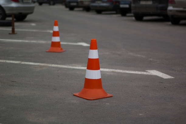 istock Car barriers on the road 1093554608