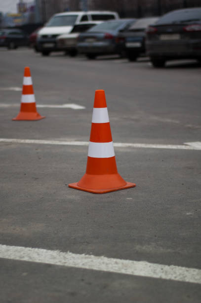 istock Car barriers on the road 1093554742