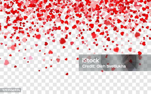 istock Vector realistic isolated heart confetti on transparent background for decoration and covering. Concept of Happy Valentine's Day, wedding and anniversary 1093556924