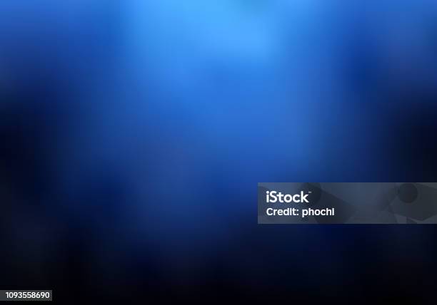 Abstract Dark Blue Blurred Background With Smoke And Copy Space Stock Illustration - Download Image Now