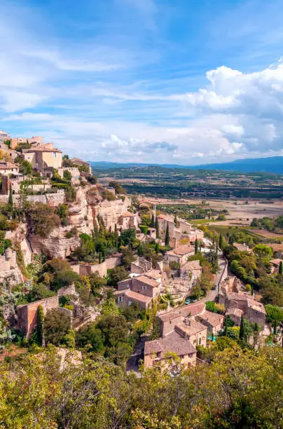 Gordes village in France on a cloudy day