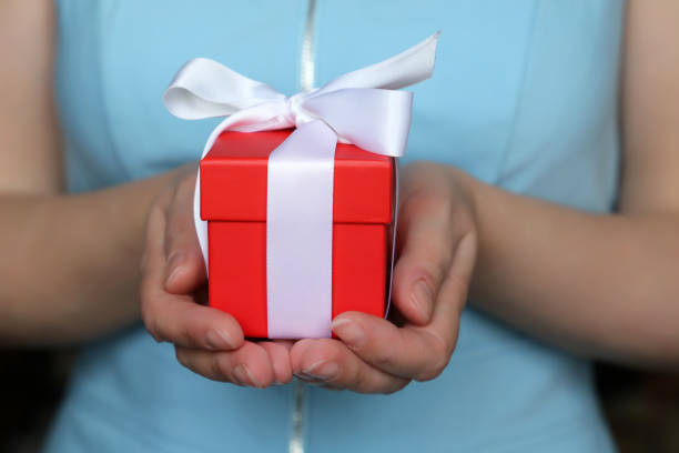istock Woman with Valentine gift close up 1093565516