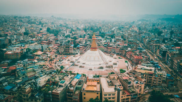 istock Stupa temple Bodhnath Kathmandu, Nepal from air October 12 2018 1093569500