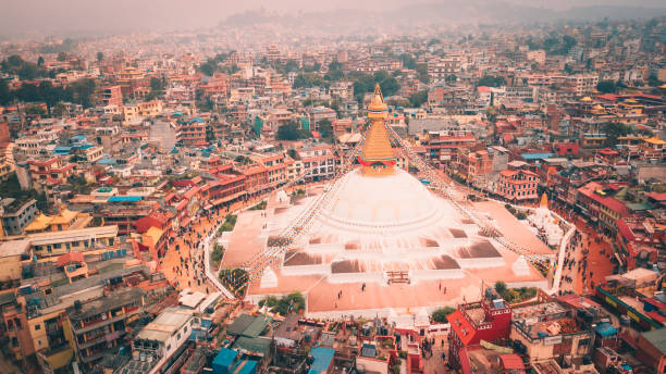 istock Stupa temple Bodhnath Kathmandu, Nepal from air October 12 2018 1093569542