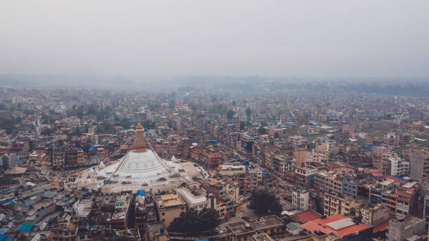 istock Stupa temple Bodhnath Kathmandu, Nepal from air October 12 2018 1093569556