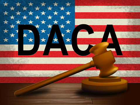 Daca Kids Dreamer Legislation For Us Immigration. Passport For Immigrant Children In The United States - 3d Illustration