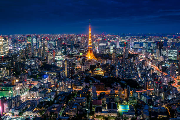 istock Evening View of Tokyo Skyline with Tokyo Tower 1093573326