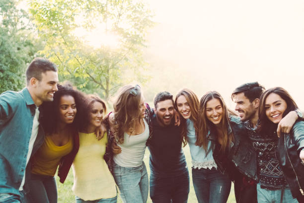 istock Multi-ethnic group of friends taking selfie 1093577520