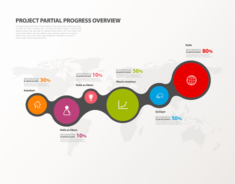 Generic Progress Visual Project Percentage Progress Overview Graph Vector Illustration ...