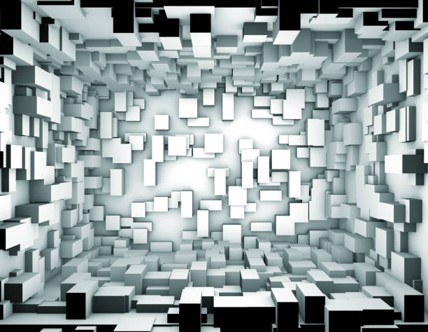 istock Render of 3D Geometric Abstract Cuboid Background 1093580516