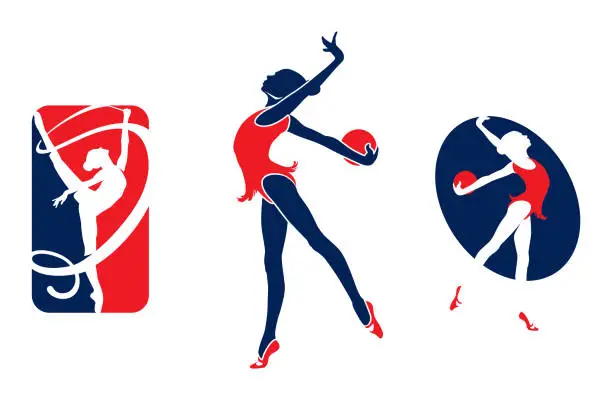 Vector illustration of Gymnastic girl logo