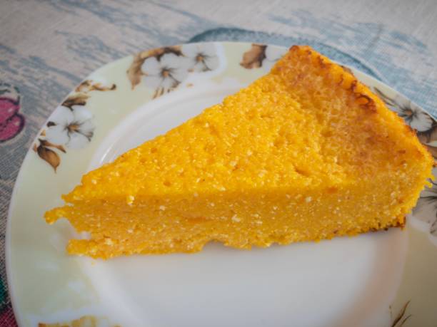istock Triangle piece of pumpkin with cottage cheese 1093585644