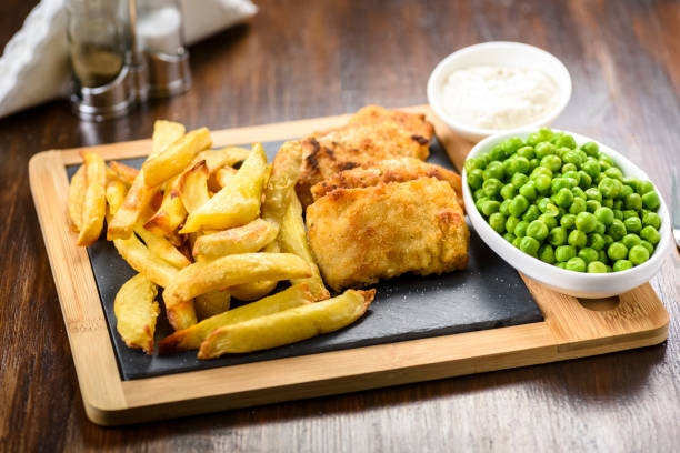 istock Fish and chips - food from British pubs 1093588812