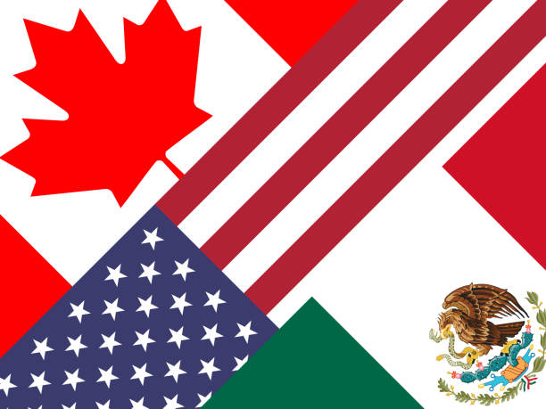 istock . Nafta Flags - Negotiation Deal With Canada And Mexico - 2d Illustration 1093590840