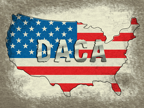 Daca Kids Dreamer Legislation For Us Immigration. Passport For Immigrant Children In The United States - 2d Illustration
