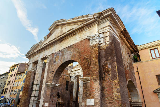 Porticus Octaviae or Portico of Octavia. Rome, Member of the Commission. Italy, Italy Porticus Octaviae or Portico by Ottavia in Rome. United Kingdom porticus stock pictures, royalty-free photos & images