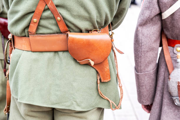 istock Vintage leather holster on the belt 1093598384