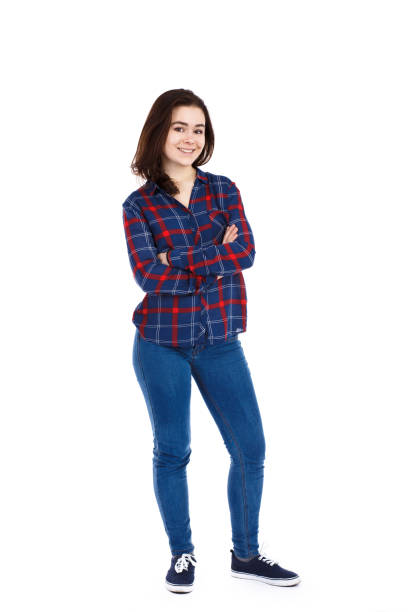 istock Young woman on white background 1093599476