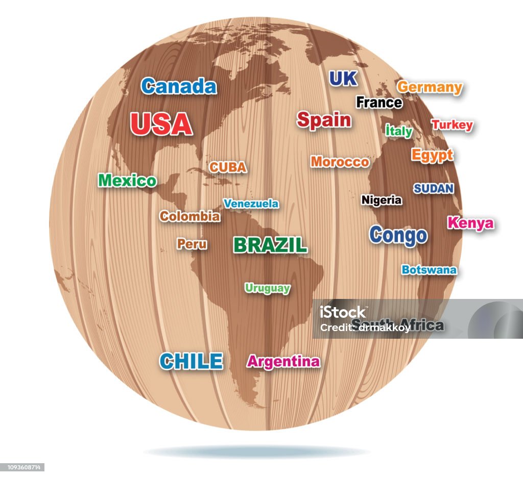 World Map Map of WORLD
I have used 
http://legacy.lib.utexas.edu/maps/world_maps/world_physical_2015.pdf Africa stock vector