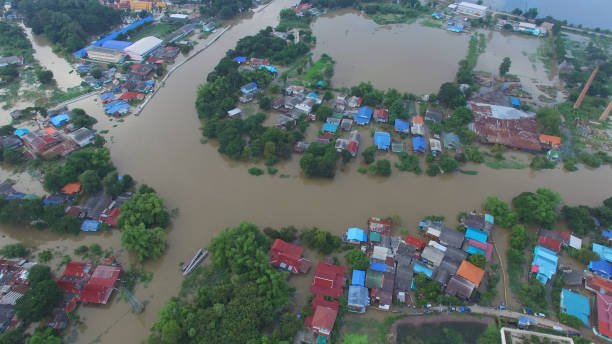 istock Aerial view of flood 1093615374